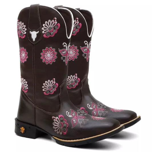 Bota Texana Feminina "Mandala Rosa" - Esporatto
