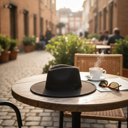 Chapéu Fedora Camurça Feltro Veludo Aba Reta Media Unissex